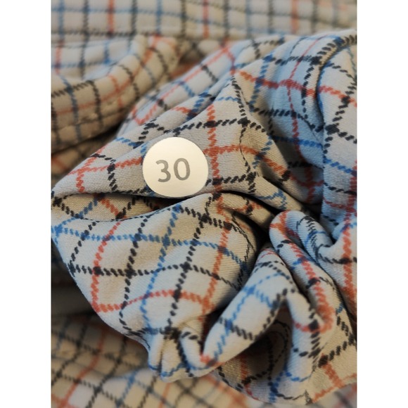 Lululemon Athletica Shorts Mens Size 30 Gray Blue Red Check Flat Front Stretch - Picture 9 of 12